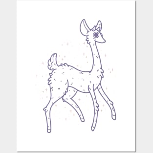 Fawn Lineart Posters and Art